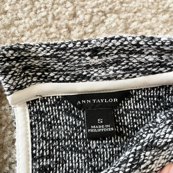 🎃 Ann Taylor Tweed Cotton Grey 3/4 Sleeve Blouse Small - Picture 8 of 12